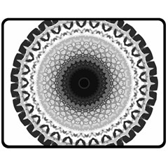 Mandala Calming Coloring Page Double Sided Fleece Blanket (medium)  by Pakrebo
