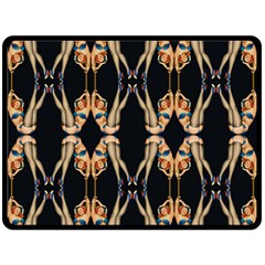 Kaleidoscope Symmetry Pattern Girls Double Sided Fleece Blanket (large)  by Pakrebo