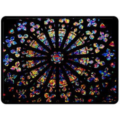 Church Stained Glass Windows Colors Double Sided Fleece Blanket (large)  by Pakrebo