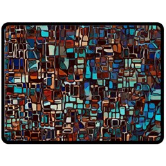 Stained Glass Mosaic Abstract Double Sided Fleece Blanket (large)  by Pakrebo