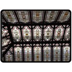 Stained Glass Window Repeat Double Sided Fleece Blanket (Large)  80 x60  Blanket Front