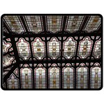 Stained Glass Window Repeat Double Sided Fleece Blanket (Large)  80 x60  Blanket Back