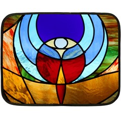 Church Window Glass Tiffany Double Sided Fleece Blanket (mini)  by Pakrebo