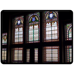 Stained Glass Window Krotoszyn Double Sided Fleece Blanket (large)  by Pakrebo