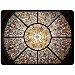 Stained Glass Window Glass Ceiling Double Sided Fleece Blanket (large)  by Pakrebo