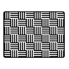 Black And White Basket Weave Double Sided Fleece Blanket (small)  by retrotoomoderndesigns