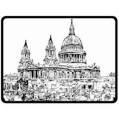 Line Art Architecture Church Double Sided Fleece Blanket (large)  by Sudhe