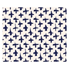 Pattern Ink Blue Navy Crosses Grunge Flesh And Navy Pattern Ink Crosses Grunge Flesh Beige Background Double Sided Flano Blanket (small)  by genx