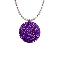 Textile Cross Pattern Square 1  Button Necklace