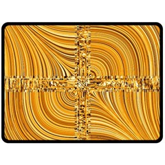 Electric Field Art Viii Double Sided Fleece Blanket (large)  by okhismakingart