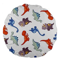 Pattern Dinosaurs Large 18  Premium Round Cushions by HermanTelo
