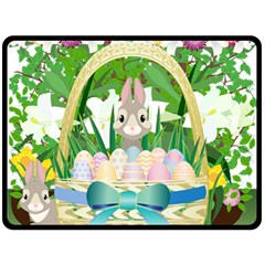 Graphic Easter Easter Basket Spring Double Sided Fleece Blanket (large)  by Pakrebo