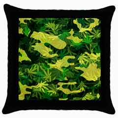 Marijuana Camouflage Cannabis Drug Throw Pillow Case (black)