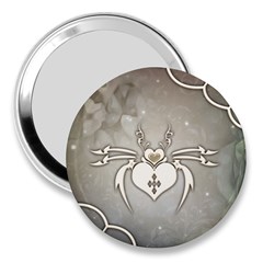 Wonderful Decorative Spider With Hearts 3  Handbag Mirrors by FantasyWorld7