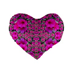 From The Sky Came Flowers In Peace Standard 16  Premium Flano Heart Shape Cushions