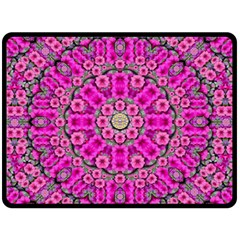 From The Sky Came Flowers In Calm Bohemian Peace Double Sided Fleece Blanket (large)  by pepitasart