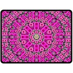 From The Sky Came Flowers In Calm Bohemian Peace Double Sided Fleece Blanket (Large)  80 x60  Blanket Back
