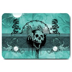 Awesome Skull With Wings Large Doormat  by FantasyWorld7