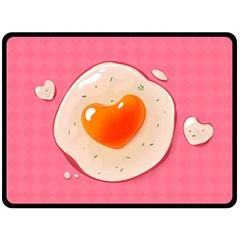 Omelette Heart Pink Valentine Double Sided Fleece Blanket (large)  by Bajindul