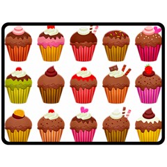 Chocolate Cake Muffin Double Sided Fleece Blanket (large)  by Bajindul