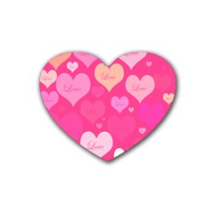 Heartsoflove Rubber Coaster (heart)  by designsbyamerianna
