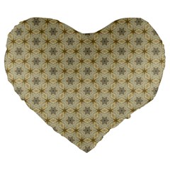 Star Basket Pattern Basket Pattern Large 19  Premium Heart Shape Cushions