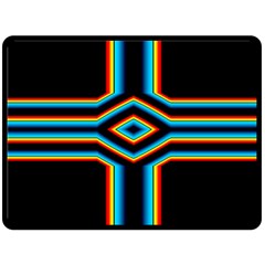 Cross Abstract Neon Double Sided Fleece Blanket (large)  by Pakrebo