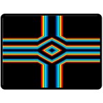 Cross Abstract Neon Double Sided Fleece Blanket (Large)  80 x60  Blanket Back