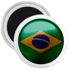Brazil Flag Country Symbol 3  Magnets by Sapixe