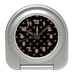Peach Rose Black Travel Alarm Clock by snowwhitegirl