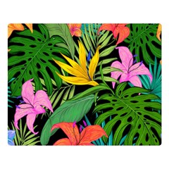 Tropical Greens Double Sided Flano Blanket (large)  by Sobalvarro