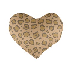 Leopard Print Standard 16  Premium Heart Shape Cushions by Sobalvarro