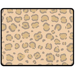 Leopard Print Double Sided Fleece Blanket (medium)  by Sobalvarro