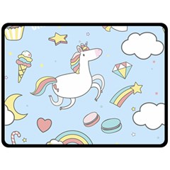 Unicorn Seamless Pattern Background Vector Fleece Blanket (large)  by Sobalvarro