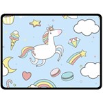 Unicorn Seamless Pattern Background Vector Fleece Blanket (Large)  80 x60  Blanket Front