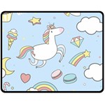 Unicorn Seamless Pattern Background Vector Fleece Blanket (Medium)  60 x50  Blanket Front
