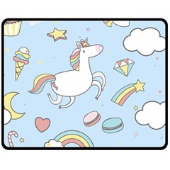 Unicorn Seamless Pattern Background Vector Double Sided Fleece Blanket (medium)  by Sobalvarro