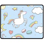 Unicorn Seamless Pattern Background Vector Double Sided Fleece Blanket (Medium)  58.8 x47.4  Blanket Front