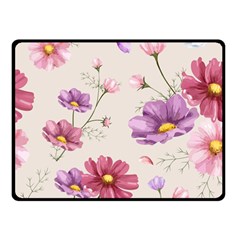 Vector Hand Drawn Cosmos Flower Pattern Double Sided Fleece Blanket (small)  by Sobalvarro