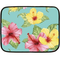 Hibiscus Double Sided Fleece Blanket (mini)  by Sobalvarro