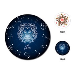 Leo Zodiac Playing Cards Single Design (round) by trulycreative