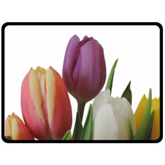 Tulips Spring Bouquet Double Sided Fleece Blanket (large)  by picsaspassion