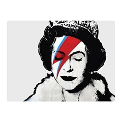 Banksy Graffiti Uk England God Save The Queen Elisabeth With David Bowie Rockband Face Makeup Ziggy Stardust Double Sided Flano Blanket (mini)  by snek