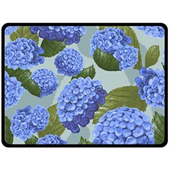Hydrangea  Double Sided Fleece Blanket (large)  by Sobalvarro