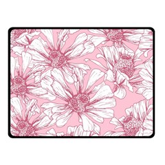 Pink Flowers Double Sided Fleece Blanket (small)  by Sobalvarro