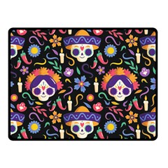 Dia De Los Muertos Double Sided Fleece Blanket (small)  by Sobalvarro