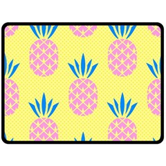 Summer Pineapple Seamless Pattern Double Sided Fleece Blanket (large)  by Sobalvarro