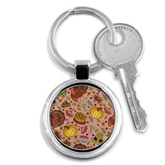 Thanksgiving Pattern Key Chain (round) by Sobalvarro