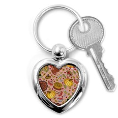 Thanksgiving Pattern Key Chain (heart) by Sobalvarro
