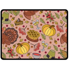 Thanksgiving Pattern Double Sided Fleece Blanket (large)  by Sobalvarro